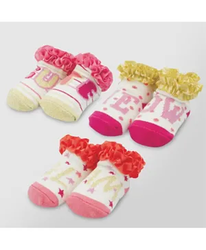 Smart Baby Girls Socks Set Pink & Red - Pack of 3 Pairs