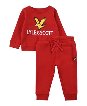 Lyle & Scott Graphic Sweatshirt and Joggers Set/ Co-ords Set  - Red