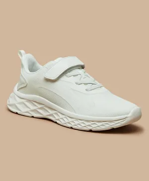 Oaklan by Shoexpress Textured Velcro Closure Sports Shoes - White