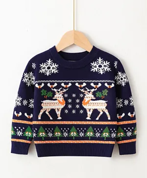 Lamar Baby Christmas  Sweater - Navy Blue