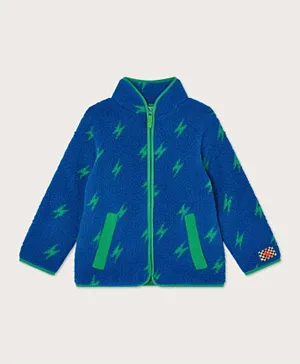 Monsoon Children Lightning Bolt Fleece Jacket - Blue