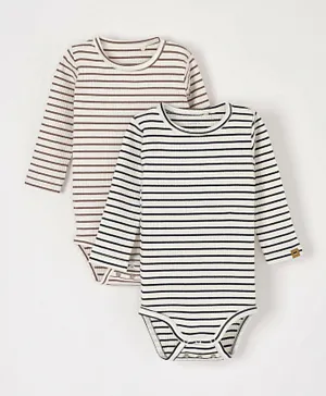 Name It 2 Pack Striped Bodysuit - Multicolor