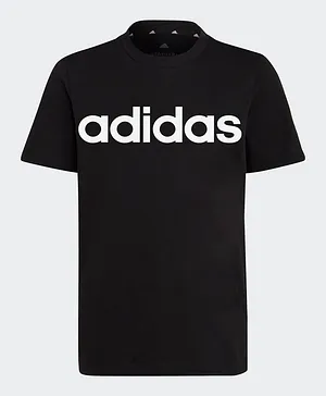 adidas Essentials Linear Logo Cotton T-Shirt - Black