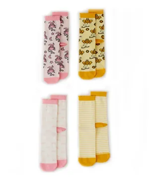 Milk&Moo 4 Pack Buzzy Bee and Chancin Socks - Multicolor