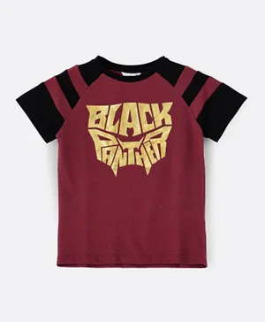 Marvel Black Panther Short Sleeves T-Shirt - Maroon