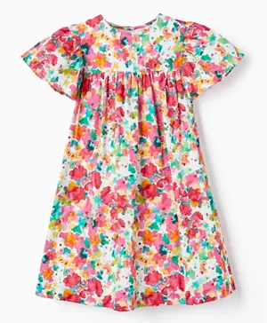 Zippy Floral with All Over Watercolor Printed Dress - Multicolor