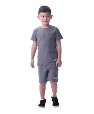Victor and Jane Cotton Patch T-Shirt & Shorts/Co-ord Set - Grey