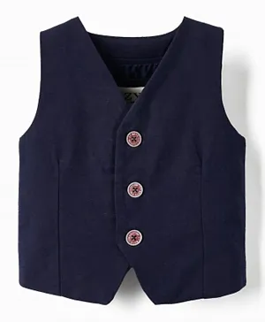 Zippy Solid Formal Waistcoat - Navy Blue