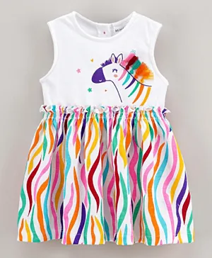Minoti Zebra Print Dress - Multicolor