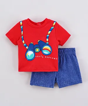 Lily and Jack Little Explore T-Shirt And Shorts Set - Red