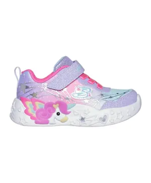 Skechers Unicorn Charmer Lil Stellar Light Up Shoes - Lavender & Pink