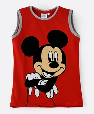 Disney Mickey Mouse Sleeveless T-Shirt - Red