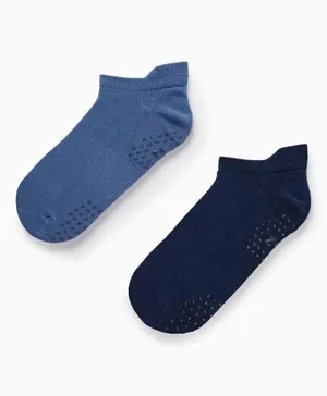 Zippy 2 Pack Solid Non-Slip Socks - Blue