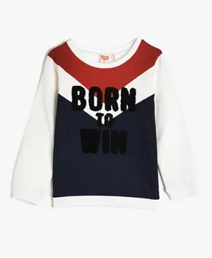 Koton Born To Win Patched Sweatshirt - Multicolor