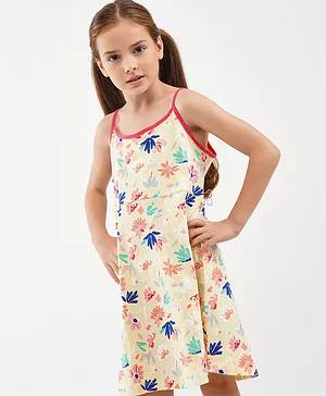 SAPS Printed Sleeveless Dress - Yellow
