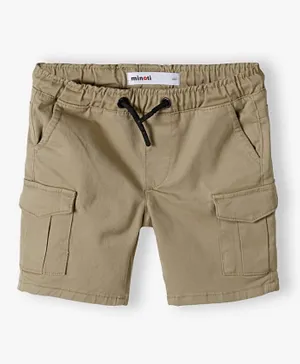 Minoti Solid Dyed Combat Shorts - Beige