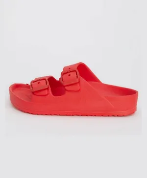 DeFacto Buckle Slippers - Red