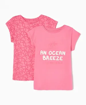 Zippy 2 Pack Ocean Breeze Cotton T-shirts - Pink