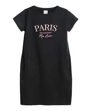 SMYK Paris Keep Calm & Enjoy Dress - Black