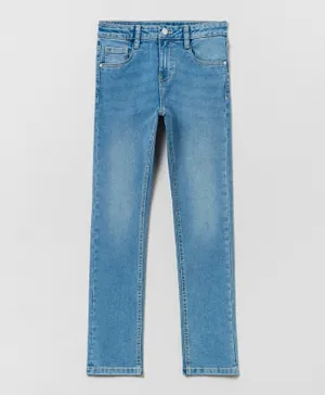 OVS Straight Fit Jeans With Five Pockets - Blue