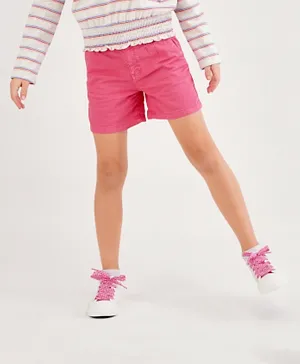 Minoti Paperbag Waist Twill Shorts - Pink