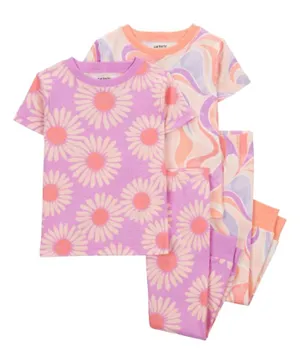 Carter's 4-Piece Daisy 100% Snug Fit Cotton Pyjamas - Multicolor