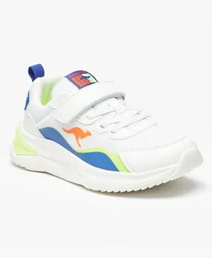 Kangaroos Sports Shoes With Hook And Loop Closure - White