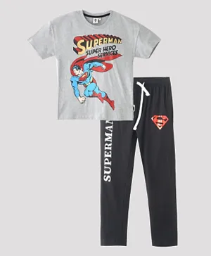 Marvel Superman Boys T-shirt With Pant Set - Grey