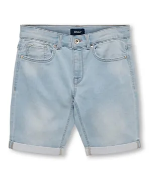 Only Kids Denim Button Closure Shorts - Blue