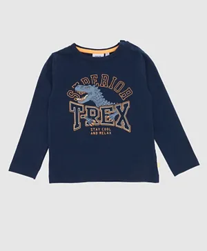 R&B Kids T-Rex Dinosaur Graphic T-Shirt - Navy Blue