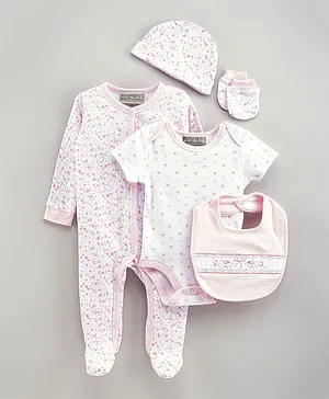 Rock a Bye Baby 5Pc Floral Gift Set - Pink