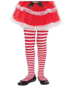 Party Centre Candy Stripe Tights - Red