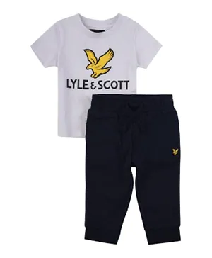 Lyle & Scott Short Sleeve T-shirt And Joggers  Set - Blue/White