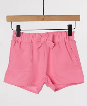 Aeropostale Faux Linen Paperbag Shorts - Pink