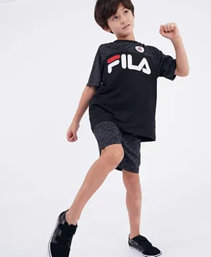 Fila Zavi Half Sleeves T-Shirt & Shorts Set - Black