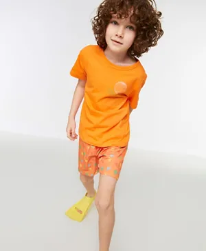 Trendyol Elastic Waist Knitted Shorts - Orange