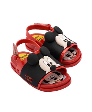Mini Melissa Mickey Mouse Beach Slide Sandals - Red