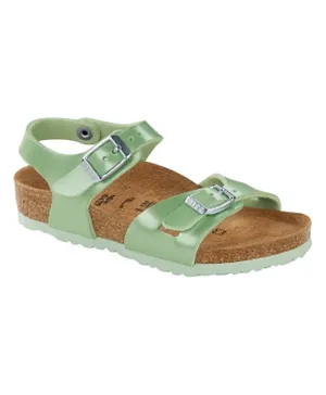 Birkenstock Rio Kids EVA Metallic Sandals - Mineral Green