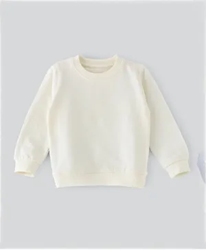 Jelliene Basic Round Neck Sweatshirt - Off White