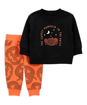 Carter's 2-Piece Halloween Pumpkin Outfit Set - Black & Orange