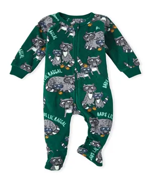 The Children's Place Raccoon Sleepsuit - Green