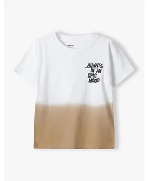 Minoti Text Graphic Dip Dye T-Shirt - White & Brown