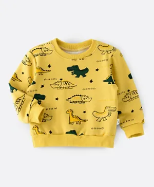 Lamar Kids Dino Fleece Sweatshirt - Yellow