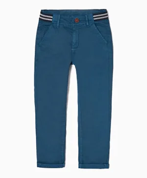 Zippy Button Closure Jeans - Blue