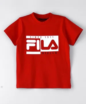 Fila Ellery Half Sleeves T-Shirt - Chinese Red