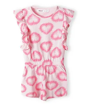 Minoti Hearts Frilled Sleeves Jumpsuit - Pink