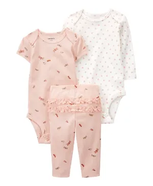 Carter's 3-Piece Butterfly Little Character Set-Pink/White