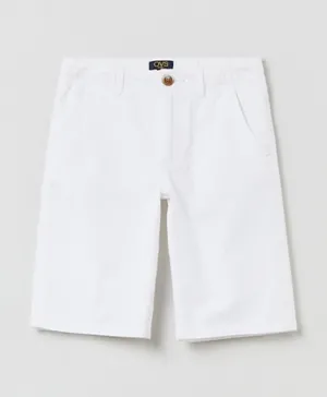 OVS Bermuda Shorts in Cotton Twill - White