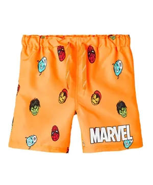 Name It Marvel Plain Weave Swim Shorts - Orange