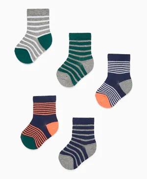 Zippy 5 Pack Striped Socks - Multicolor